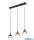 TR R31863032 MOLLY függeszték 3xE14 ↕150cm ↔60cm ↗12cm fekete/füst üveg