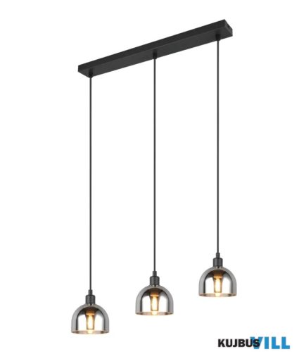TR R31863032 MOLLY függeszték 3xE14 ↕150cm ↔60cm ↗12cm fekete/füst üveg