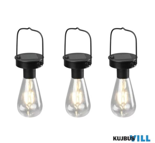 TR R35146132 CAMPUS LED solar kültéri függeszték/3  IP44 ↕23,5cm Ø7cm matt fekete