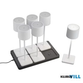   TR R54096631 FERNANDEZ LED 6x1,5W/130lm, CCT, akku+dokkoló, dim ↕38cm Ø11cm IP54 matt fehér