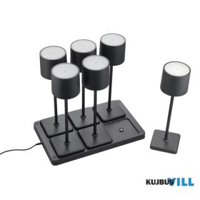   TR R54096632 FERNANDEZ LED 6x1,5W/130lm, CCT, akku+dokkoló, dim ↕38cm Ø11cm IP54 matt fekete