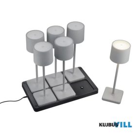   TR R54096677 FERNANDEZ LED 6x1,5W/130lm, CCT, akku+dokkoló, dim ↕38cm Ø11cm IP54 szürke