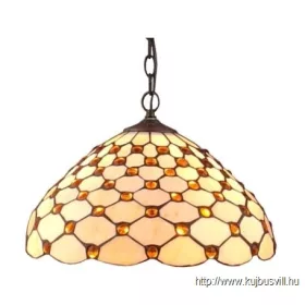 LUXERA 58 TIFFANY függeszték 2xE27/60W gyöngyös Ø41,5cm