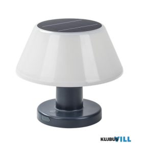   LUXERA 65290 TAKER SOLAR asztali lámpa 4W/20-200lm 4000K IP54 szürke/fehér