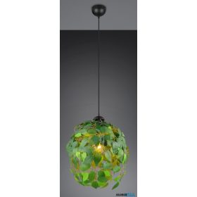   TRIO R10461915 LEAVY függeszték excl.1xE27 ↕150cm Ø38cm zöld