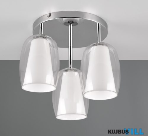 TR 617500306 BARRET mennyezet lámpa/3 E14/10W Ø38cm ↑31cm króm, opál üveg