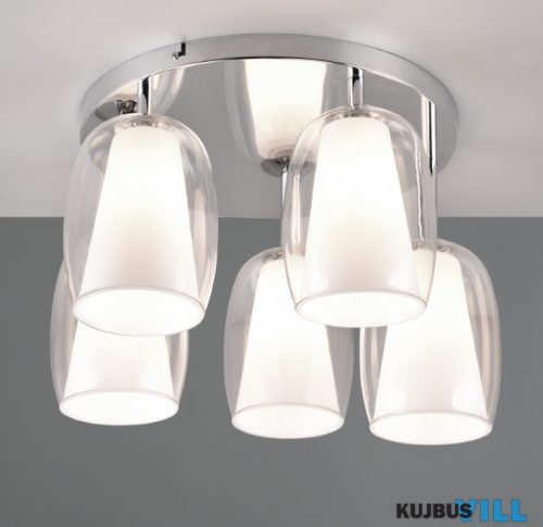 TR 617500506 BARRET mennyezet lámpa/5 E14/10W Ø48cm ↑31cm króm, opál üveg