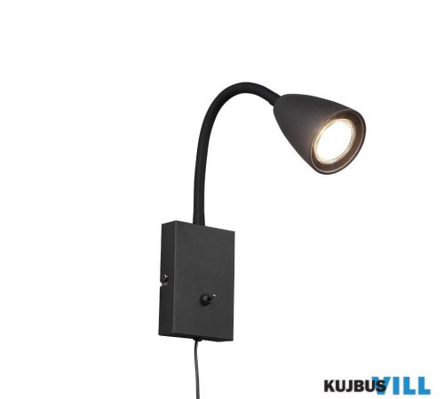 TR 202670132 WANDA falikar excl.1xGU10 ↕23,5cm ↔8,5cm Ø7cm ↗ 22cm matt fekete