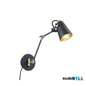   TRIO 208870132 EDWARD falikar excl.1xE14 ↕25cm ↔12cm ↗ 50,2cm matt fekete