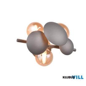   TRIO 217400342 BUBBLE falikar/3 G9/10W →22cm ↗19cm ↑30cm antracit, arany, borostyán üveg