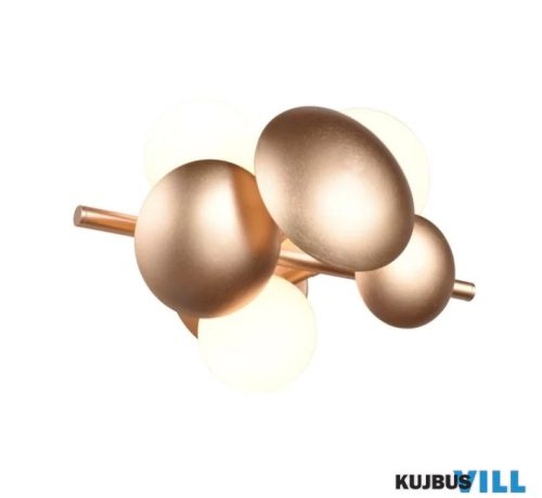 TR 217400379 BUBBLE falikar/3 G9/10W →22cm ↗19cm ↑30cm arany, fehér üveg