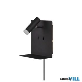   TRIO 222570232 ELEMENT falikar incl.1x3W LED/220Lm/3000K & incl.2x1,5W LED/150Lm/3000K ↕20cm ↔16cm ↗ 14cm matt fekete