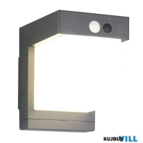   TR R23286132 COLOMBO solar kültéri falikar 5,5W LED/650lm/4000K ↕14cm ↔10cm ↗15,5cm IP44 matt fekete sensor