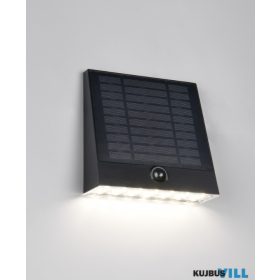   TR R23326102 ALVORADA solar kültéri falikar 6W LED/600lm/4000K ↕15cm ↔16cm ↗5cm IP44 fekete sensor