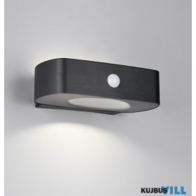   TR R23336202 BILBAO solar kültéri falikar 6W LED/700lm/4000K ↕6cm ↔21,5cm ↗15,5cm IP44 fekete sensor