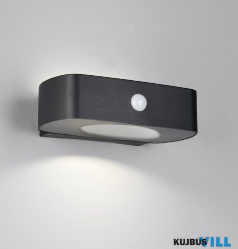 TR R23336202 BILBAO solar kültéri falikar 6W LED/700lm/4000K ↕6cm ↔21,5cm ↗15,5cm IP44 fekete sensor