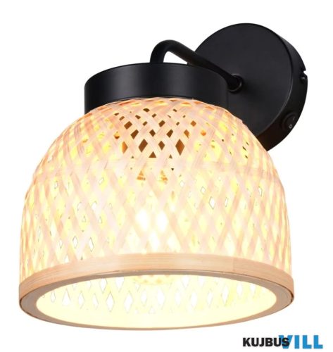 TR R26091732 LAURENT falikar excl.1xE27610W ↕25cm ↔22,5cm Ø18cm bambusz/matt fekete