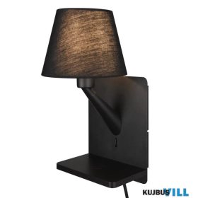   TRIO 262670132 COMFORT falikar excl.1xE14 ↕31cm ↔16cm ↗18cm Ø14,5cm matt fekete