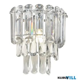   TRIO 267600106 MALIZIA falikar 1xE14/40W ↕27cm ↔25cm ↗16cm króm, kristály