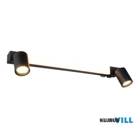   TRIO 281470332 ENRICO falikar incl.1x6W LED/620Lm/2300+3000+4000K excl.2xGU10 ↕18cm ↔60cm ↗4,5cm matt fekete