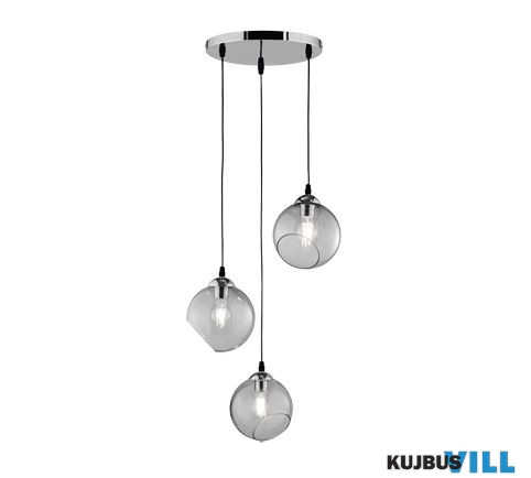 TR R30073054 CLOONEY függeszték excl.3xE27 ↕150cm Ø35cm füst színű