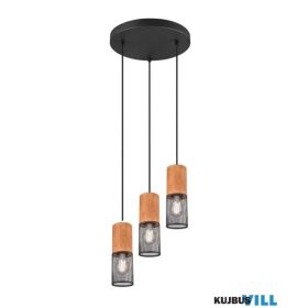   TRIO 304330332 TOSH függeszték excl.3xE27 ↕150cm Ø28cm matt fekete