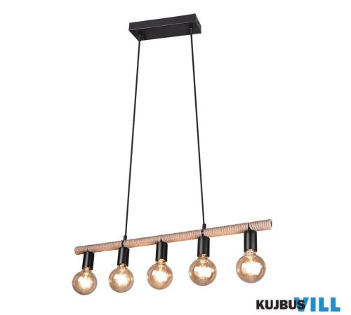 TR R30605032 EINAR függeszték excl.5xE27 ↕150cm ↔80cm ↗ 9cm matt fekete
