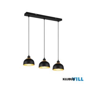   TRIO R30813032 PUNCH függeszték excl.3xE27 ↕150cm ↔74cm Ø18cm matt fekete