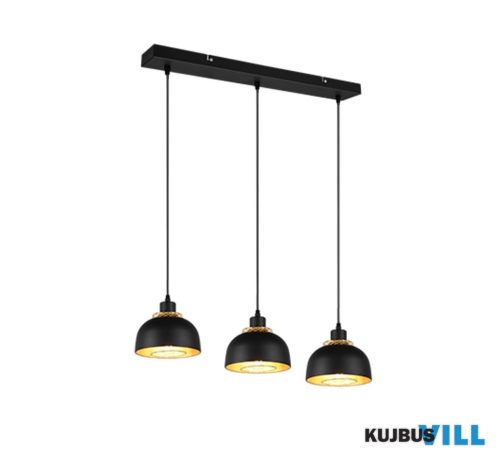 TR R30813032 PUNCH függeszték excl.3xE27 ↕150cm ↔74cm Ø18cm matt fekete