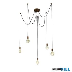   TRIO 310100562 CORD függeszték excl.5xE27 ↕150cm Ø18cm antik vörösréz