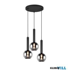   TRIO 310390332 CLAYTON függeszték excl.3xE27 ↕150cm Ø45cm matt fekete