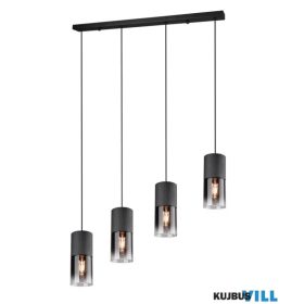   TRIO 310600432 ROBIN függeszték excl.4xE27 ↕150cm ↔80,5cm Ø10cm matt fekete