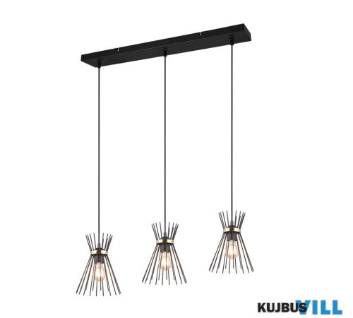 TR R31533080 ROD függeszték excl.3xE27 ↔74cm ↗20cm ↕150cm ∅20cm fekete-arany