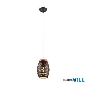   TRIO R31571080 BIDAR függeszték excl.1xE27 ↕21,5cm, max.150cm ∅15cm fekete-arany