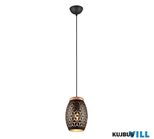 TR R31571080 BIDAR függeszték excl.1xE27 ↕21,5cm, max.150cm ∅15cm fekete-arany