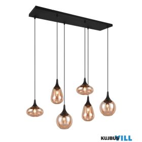   TRIO 317000613 LUMINA függeszték 6xE14/40W ↕150cm ↔93,8cm ↗34,5cm borostyán