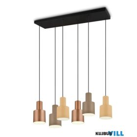  TRIO 319400617 AGUDO függeszték excl.6xE27 ↕150cm ↔85cm↗ 27cm ∅12cm multicolor