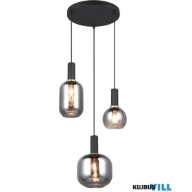   TRIO 319830332 DIVA függeszték excl.3xE27 ↕150cm Ø30cm matt fekete