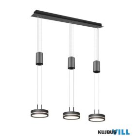   TRIO 326510342 FRANKLIN függeszték incl.3x9W LED/1050Lm/3000K ↕150cm ↔85cm ↗ 14cm antracit