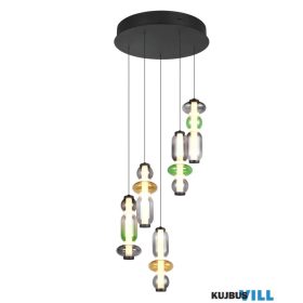   TRIO 334330517 MINERVA függeszték incl.5x8W LED/800lm/2300+3000+4000K ↕58-200cm Ø42cm színes