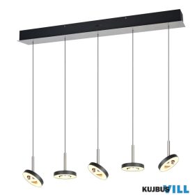   TRIO 334410507 GUANO függeszték incl.5x8W LED/850lm/2300+3000+4000K ↕25-200cm ↔100cm ↗13cm matt nikkel