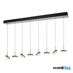   TRIO 334410807 GUANO függeszték incl.8x8W LED/850lm/2300+3000+4000K ↕25-200cm ↔150cm ↗13cm matt nikkel