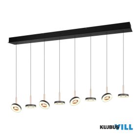   TRIO 334410865 GUANO függeszték incl.8x8W LED/850lm/2300+3000+4000K ↕25-200cm ↔150cm ↗13cm kávébarna