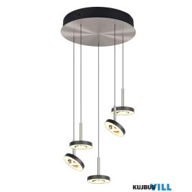   TRIO 334430507 GUANO függeszték incl.5x8W LED/850lm/2300+3000+4000K ↕25-200cm Ø42cm matt nikkel