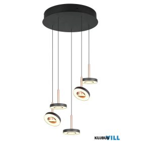   TRIO 334430565 GUANO függeszték incl.5x8W LED/850lm/2300+3000+4000K ↕25-200cm Ø42cm kávébarna