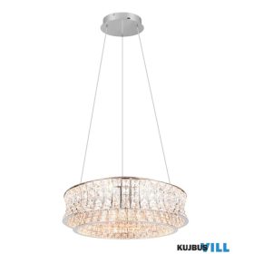   TRIO 334730106 ZEVION függeszték incl.1x42W LED/5000lm/2300+3000+4000K ↕60-150cm Ø60cm króm, kristály