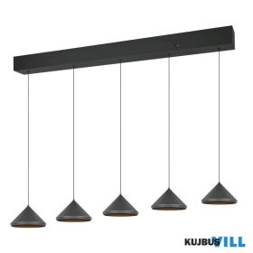   TRIO 336210532 LAGUNA függeszték incl.5x5W LED/500lm/2300+3000+4000K ↕200cm ↔123cm ↗18cm matt fekete