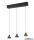 TRIO 337010332 ROMEO függeszték incl.3x7W LED/700lm/2300+3000+4000K ↕200cm ↔55cm Ø10cm matt fekete