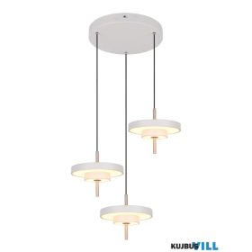   TRIO 340230376 KEATON függeszték incl.3x10W LED/1200lm/2300+3000+4000K ↕15cm Ø45cm szürke