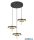 TRIO 340230380 KEATON függeszték incl.3x10W LED/1200lm/2300+3000+4000K ↕15cm Ø45cm fekete-arany